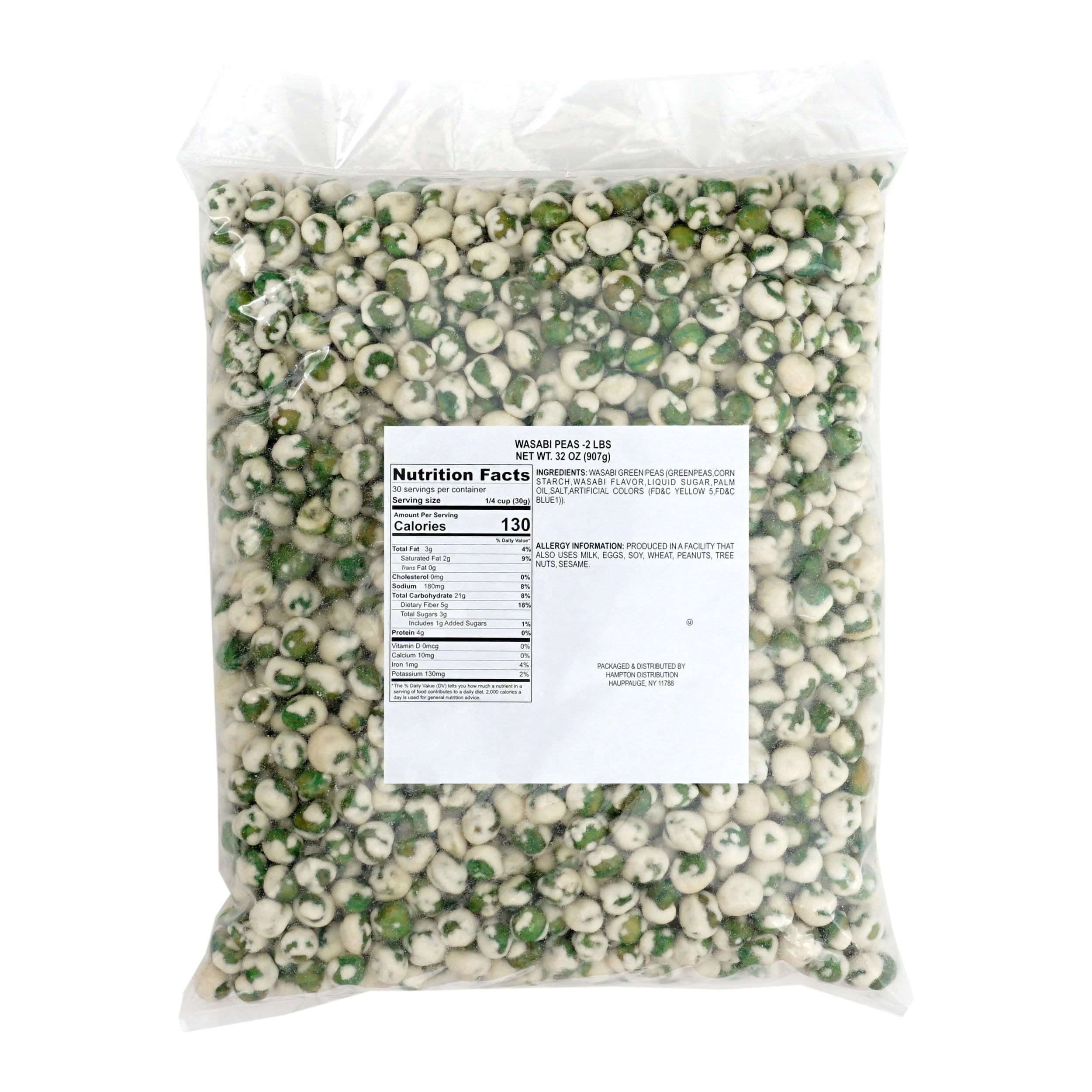 Wasabi Peas, 2 Pound Bag, The Hampton Popcorn & Candy Company