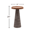 thumbnail image 5 of Modern Round Solid Wood Side Table with Tray Top – Handmade Accent Table for Living Room, Bedroom & Entryway – Rustic Contemporary End Table Gray, 5 of 5