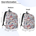 thumbnail image 4 of Xecao London Symbols1 for Canvas College Laptop Backpack, Durable Rucksack Travel Notebook Bag School Backpack Book Bag for Men Women, 4 of 8