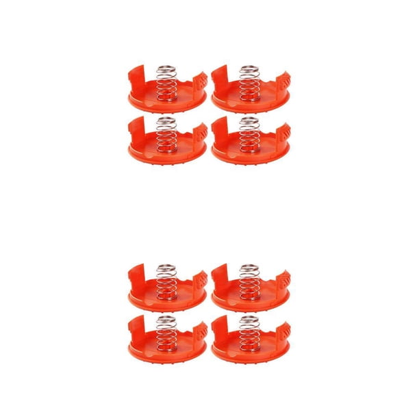 Scienceny Reemplazo para Black Decker Trimmer 4 piezas Tapa de cubierta y 4 piezas Resortes RC-100-P Piezas de repuesto para cortacésped 86*34mm 2piezas Scienceny CBP001853