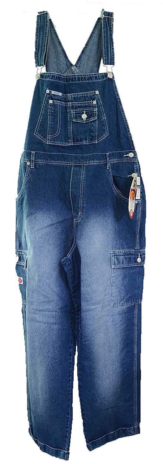 Boyfriend Baggy Overalls Plus Size Women's Cargo Blue Denim 18W