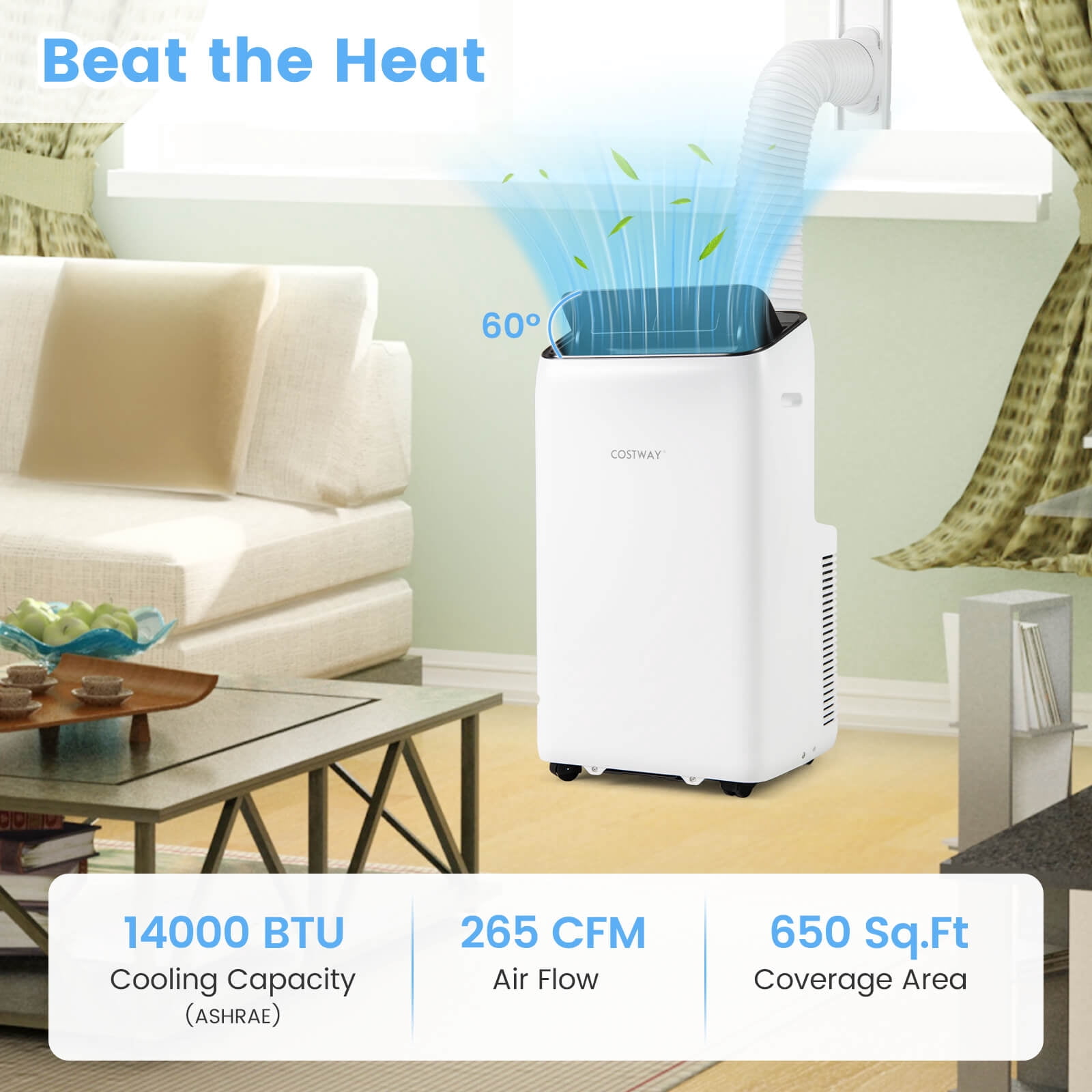 Costway 14000 BTU Inverter Portable Air Conditioner with APP Voice & Remote Control