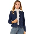 thumbnail image 1 of INSPIRE CHIC Veste en Jean Courte à Manches Longues pour Femmes avec Col Sherpa et Boutons, 1 of 6