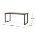 thumbnail image 6 of Aggie Acacia Wood Outdoor Dining Table, Gray, 6 of 8