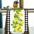 thumbnail image 5 of Linen White and Black Buffalo Plaid Check Lemon Table Runner 72 Inches Long Farmhouse Style Spring Summer Home Kitchen Dinding Room Table Decoration, 5 of 5