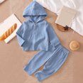 thumbnail image 6 of HAYIMI Toddler Boys Girls Long Sleeve Solid Color Hooded Tops T Shirt Pants Outfit Sets Breathable Clothes Sets, 6 of 9