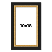 10x18 Frame Gold Real Wood Picture Frame Width 2.25 Inches | Interior Frame Depth 0.5 Inches |
