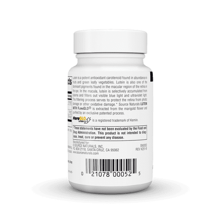 Source Naturals Lutein with FloraGLO Antioxidant Carotenoid* ,6 mg - 90 Capsules