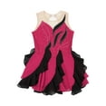 thumbnail image 3 of iEFiEL Girls Sleeveless Figure Skating Dress Shiny Rhinestone Rhythmic Gymnastics Ballet Leotard Dancewear Hot Pink 8, 3 of 5