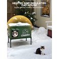 thumbnail image 2 of Caseta exterior para gatos Engtesy, impermeable, con calefacción, verde, 2 of 7