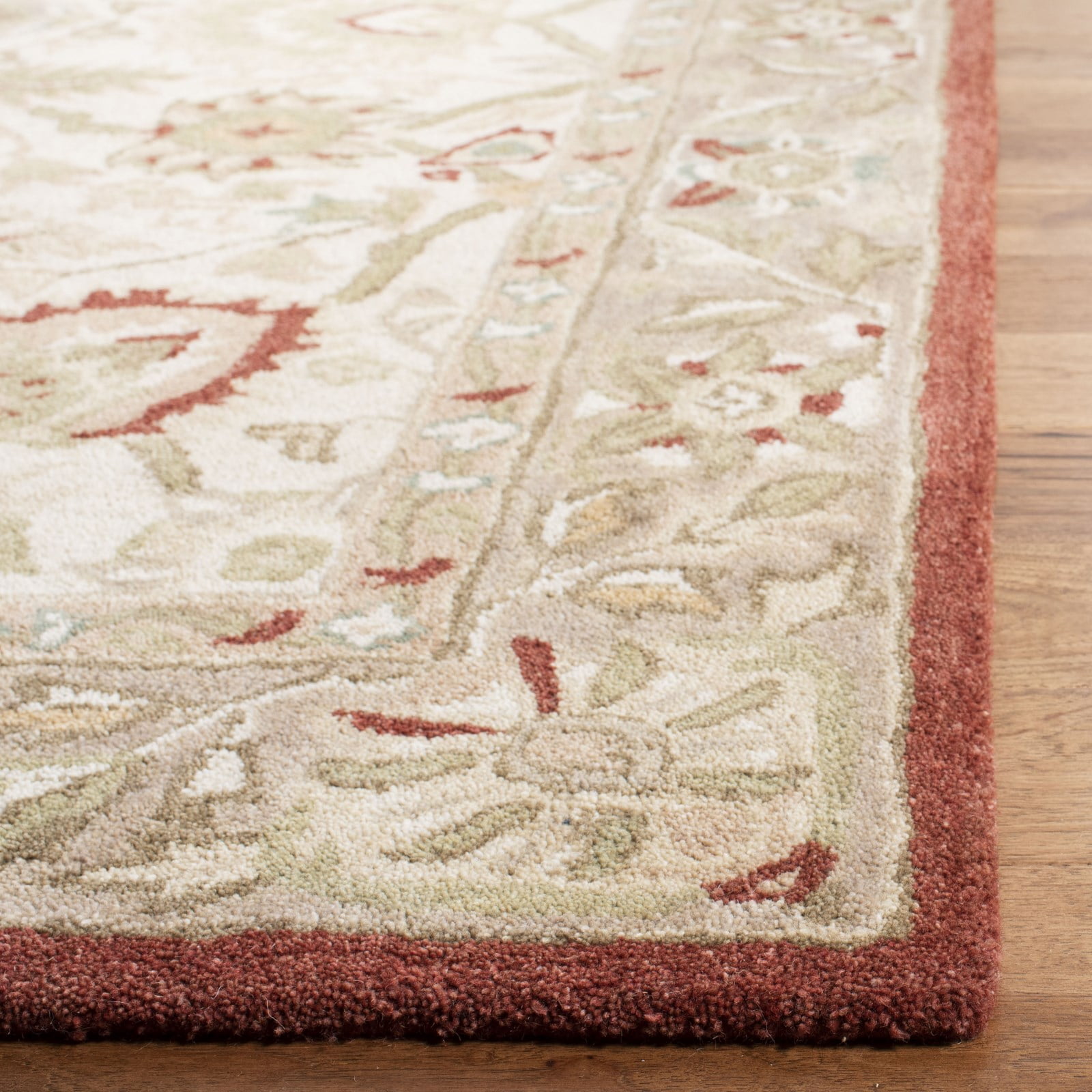 SAFAVIEH Anatolia Venice Floral Wool Area Rug, Beige/Rust, 3' x 5'