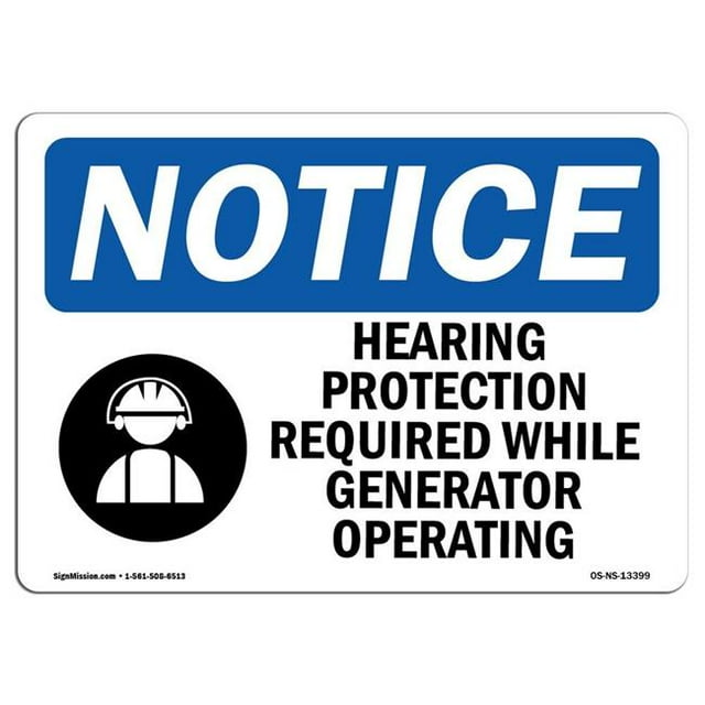 SignMission OS-NS-A-1218-L-13399 12 x 18 Po Panneau d'Avertissement OSHA - Protection Auditive Requise