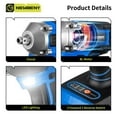 thumbnail image 5 of Newbeny Cordless Impact Wrench 1/2", Powerful Brushless Motor Driver w/ 3-Mode Speed, Max Torque 515 ft-lbs (700N.m), Power Impact Wrench W/ 2PCS Batteries for Car Home Truck Mower, 5 of 8