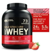 Optimum Nutrition, Gold Standard 100% Whey Protein Powder, Delicious Strawberry, 5 lb, 73 Servings