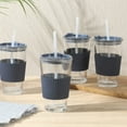 thumbnail image 3 of Mr. Coffee 4-Pack 15oz Midnight Blue Glass Tumblers with Lids and Straws – Reusable Iced Coffee Cups – Dishwasher Safe – To-Go Drinkware Water Glasses, 3 of 10
