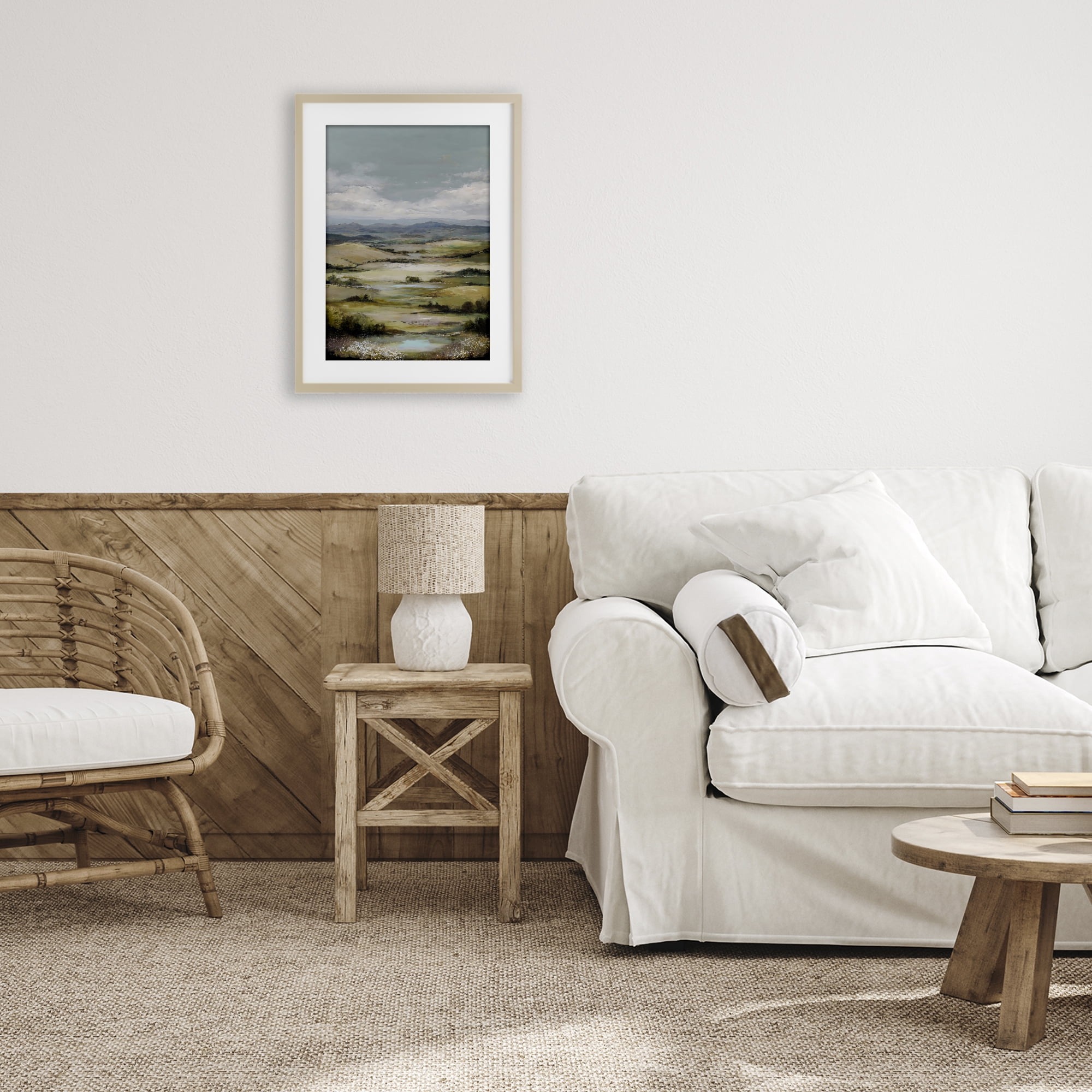 Stupell Industries Rolling Mountain Meadows Birch Framed Print Under Glass, design by Petal Prints Design