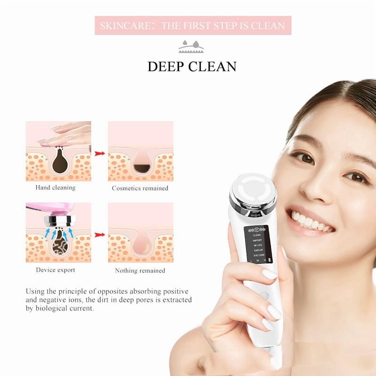 Advanced Facial Massager with Red and Blue Light Therapy for Skin Rejuvenation and Cleansing