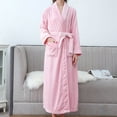 thumbnail image 6 of Women'S Double Pocket Flannel Bathrobe Soft And Warm Double Faced Velvet Bathrobe Pajamas And Home Wear Bathrobe Robe Robe with Hood for Ladies Night Robe Women Shower Robe for Women like Towel Comfy, 6 of 6