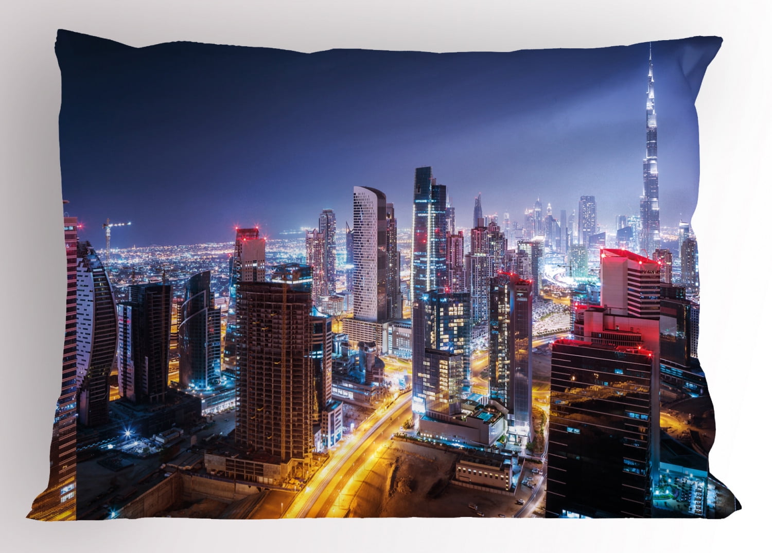 City Pillow Sham Nighttime at Dubai Vivid Display United Arab Emirates