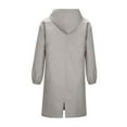 thumbnail image 3 of Women‘s Plus Size Solid Color Button Pocket Recreational Hooded Long Sleeve Windbreaker Coat Tops, 3 of 4