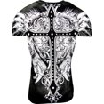 thumbnail image 2 of Konflic NWT NWT Cruz gigante gráfico Moda MMA Camiseta muscular, negro 2xl Konflic Camiseta de manga corta, 2 of 2