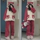thumbnail image 2 of Pijamas de terciopelo coralino para mujer, ropa de casa de terciopelo grueso, traje de dos piezas, lindo Oso de fresa, Ins coreano, otoño e invierno, nuevo, 2 of 5