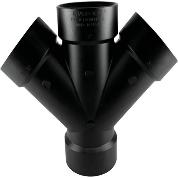 Charlotte Pipe Schedule 40 3 in. Hub x 3 in. Dia. Hub ABS Double Wye