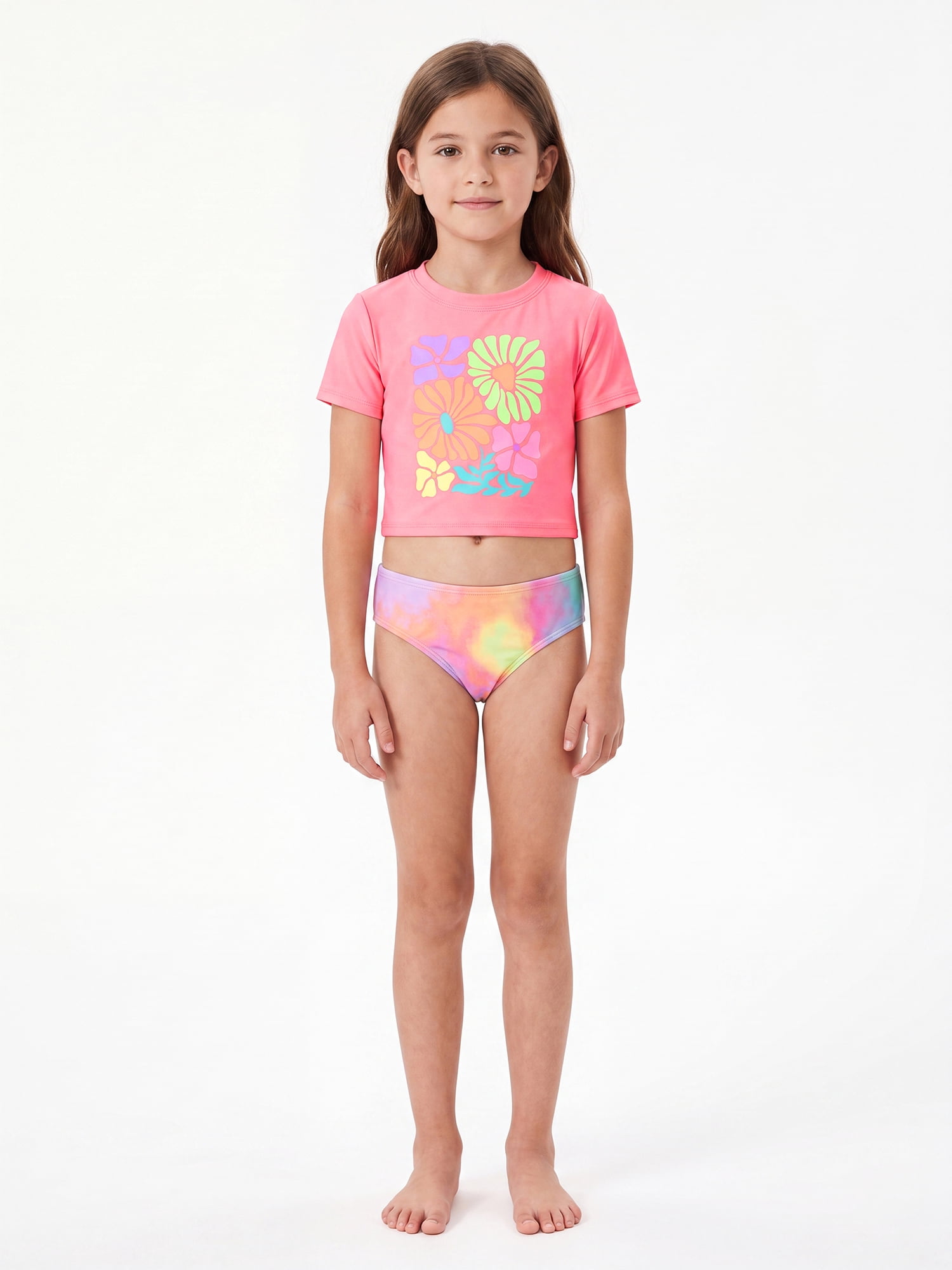 Ocean Gear Girls Two Piece Crop Tankini Swim Set, Sizes 4-18