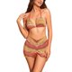 thumbnail image 1 of Traje de Baño de Tres Piezas para Mujeres Moda Casual Vacaciones Bordado Correa a Rayas Traje de Baño Dividido Conjunto con Sujetador Acolchado Extraíble, 1 of 7