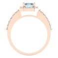 thumbnail image 4 of Clara Pucci 14K Rose Gold Solid Gold SwissBlueTopaz Solitaire with Accents Anniversary Ring for Women - 1.92 cttw Emerald Cut, 4 of 8