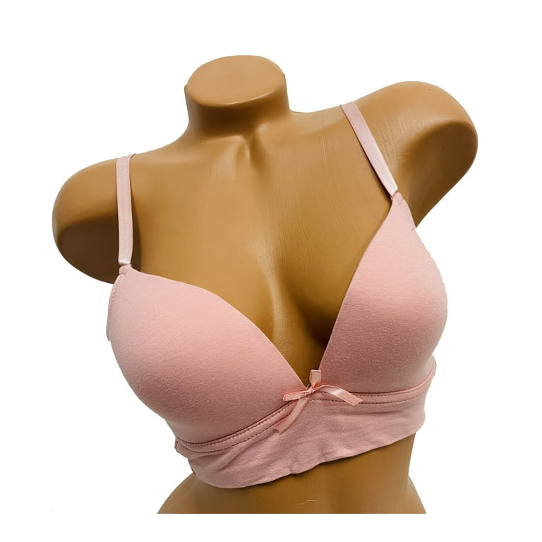 Pink Women Bras 6 pack of Basic No Wire Free Wireless Bra B cup C cup  (6647) 