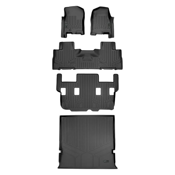 SMARTLINER 4 Rows Custom Fit Floor Liners Compatible with 2007 - 2010 Ford Expedition 7 Passenger