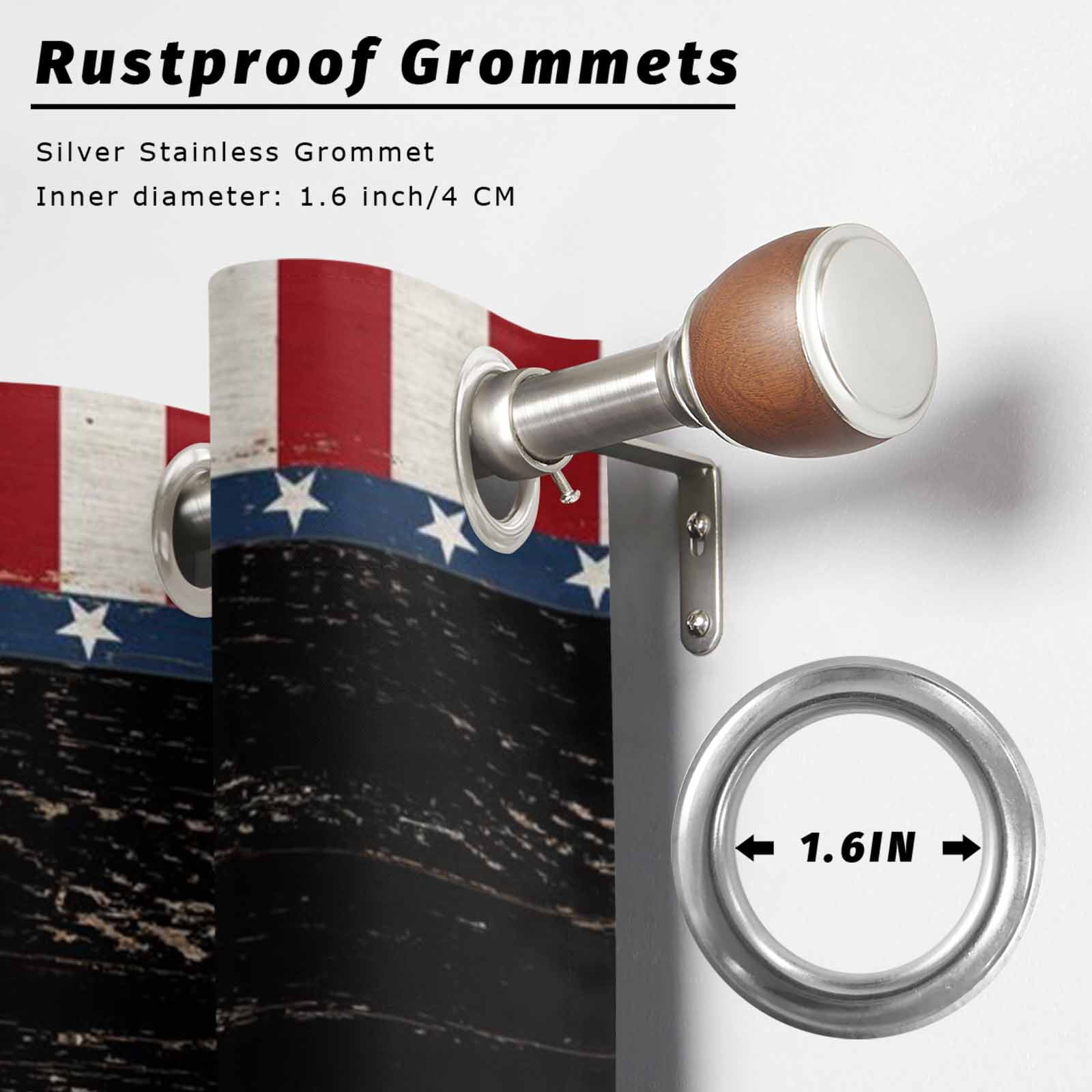 Years of Freedom Outdoor Curtains for Patio, Independence Day America Flag Eagle Bell Sunshade Privacy Drapes Grommet Waterproof Outside Curtains for Porch/Cabana/Balcony 54"x 108", 1 Panel