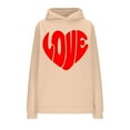 thumbnail image 4 of Goodeals Women's Hoodies Cute Love Heart Pullover Oversized Crewneck Shirts Trendy Valentine's Day Sweatshirt Casual Long Sleeve Pullovers Cute Comfy Tops(Khaki,L)Saving, 4 of 6