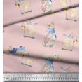thumbnail image 2 of Soimoi Cotton Cambric Fabric Cycle,Rabbit & Bear Kids Fabric Prints By Yard 56 Inch Wide, 2 of 2
