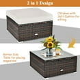 thumbnail image 6 of Costway 6PCS Patio Rattan Furniture Set Cushion Sofa Coffee Table Ottoman White, 6 of 11