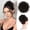 Brown Black, variant on Iridescent Messy Bun Hair Piece Wavy Curly Scrunchies, No-Slip Elastic Ties For Instant Updo, Wavy Curly Scrunchies For Thin/Thick Hair