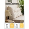 thumbnail image 3 of Genérico Triangular Pillow Headboard for Twin XL Beds: Corduroy Backrest with Storage Pocket | Ergonomic Wedge Cushion for Dorm Rooms & College Students (Pink,Queen (59" W)), 3 of 7