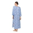 thumbnail image 3 of Aria Women's Brushed Knit 3/4 Sleeve V-Neck Lounger Nightgown with Pockets, Sizes XS to 5X, 3 of 7