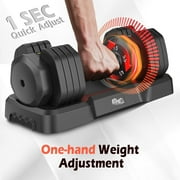 FED Fitness 55LB Adjustable Dumbbells Single,15LB to 55LB Hex Adjustable Dumbbells of 2 Anti-Slip Handle, Suitable for Home Gym Exercise Equipment