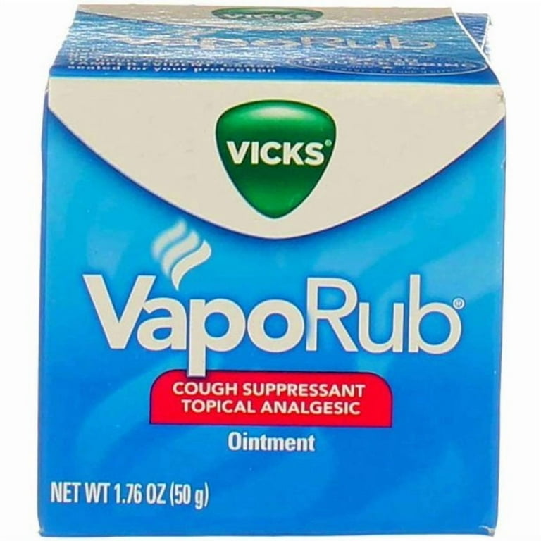 Vicks VapoRub Topical Cold & Cough Suppressant Ointment Gel, 1.76