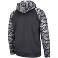 thumbnail image 3 of Men's Colosseum Charcoal Kansas Jayhawks OHT Military Appreciation Digital Camo Pullover Hoodie, 3 of 4