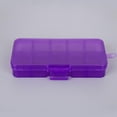 thumbnail image 4 of Thinsony 10 Grid Plastic Jewelry Removable Storage Box Beads Container Earring Purple 12.8x6.5x2.2cm 1Set, 4 of 5
