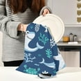 thumbnail image 6 of Kitchen Towels Cute Cartonn Sharks Pattern Cleaning Towel Absorbent Hand Towels Tea Towels for Home Restaurant Dish Clean 28" x 18", 6PCS, 6 of 7