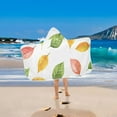thumbnail image 2 of Yayeee Kids Hooded Towels Toddler Soft Absorbent Beach Bathing Wrap 50" x 23.5", Pink Colorful Leaves, 2 of 5