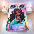 thumbnail image 4 of meiyoeat Black Fairy Mermaid Bed Sheets for Girls Boys Girls, Rainbow Galaxy Animal Full Size Sheets, Pink Blue, 4 Pieces, 1 Flat Sheet, 1 Fitted Sheet and 2 Pillowcases, 4 of 5