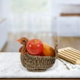 thumbnail image 4 of CRAFTHROU 1Set Rustic Light Brown Straw Bread Basket Woven Display for Thanksgiving Dinner, 4 of 6