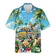 thumbnail image 5 of Camisa hawaiana con estampado 3D de pájaro y autobús para hombre, blusa gráfica hippie hawaiana, blusas de verano con botones de solapa para vacaciones, camisas de playa, 5 of 5