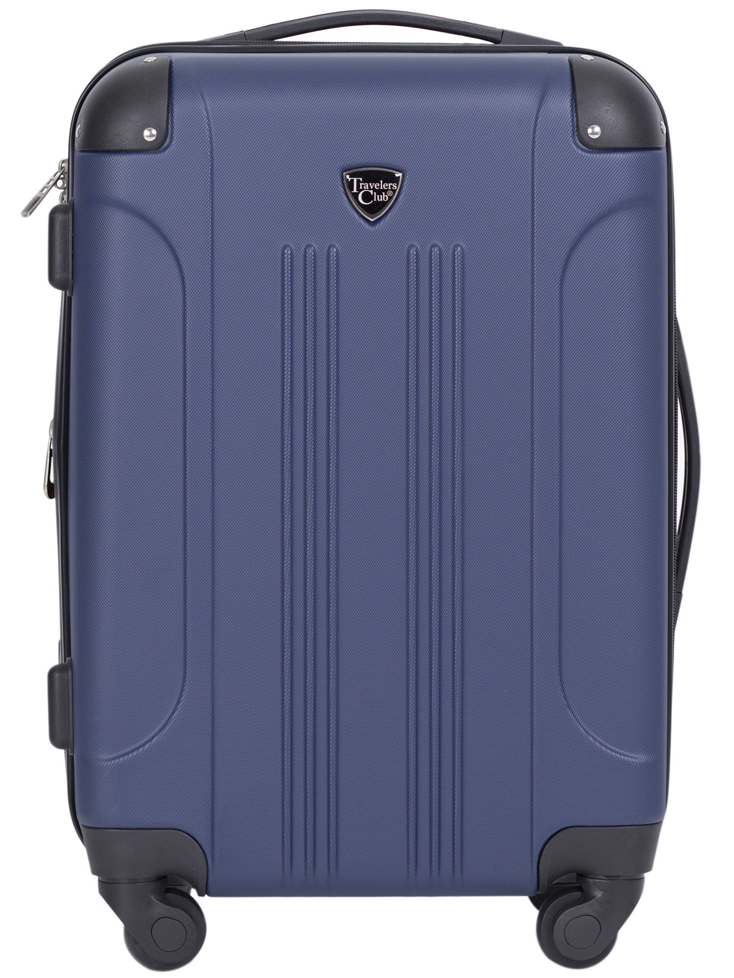 Travelers Club Chicago 20" Hardside Rolling Carry On Luggage Navy