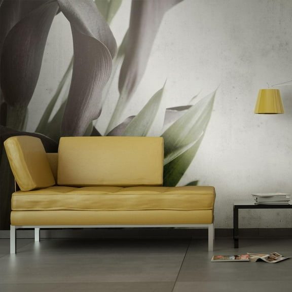 Tiptophomedecor Floral Wallpaper Wall Mural - Dark Purple Calla Lilies